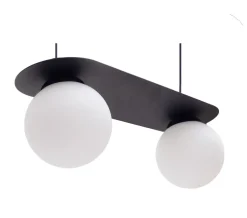 Blendarme Pendelleuchte Glaskugeln E27 2-flmg Schwarz