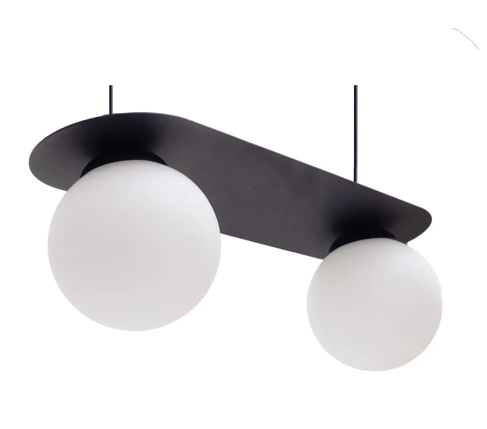Blendarme Pendelleuchte Glaskugeln E27 2-flmg Schwarz
