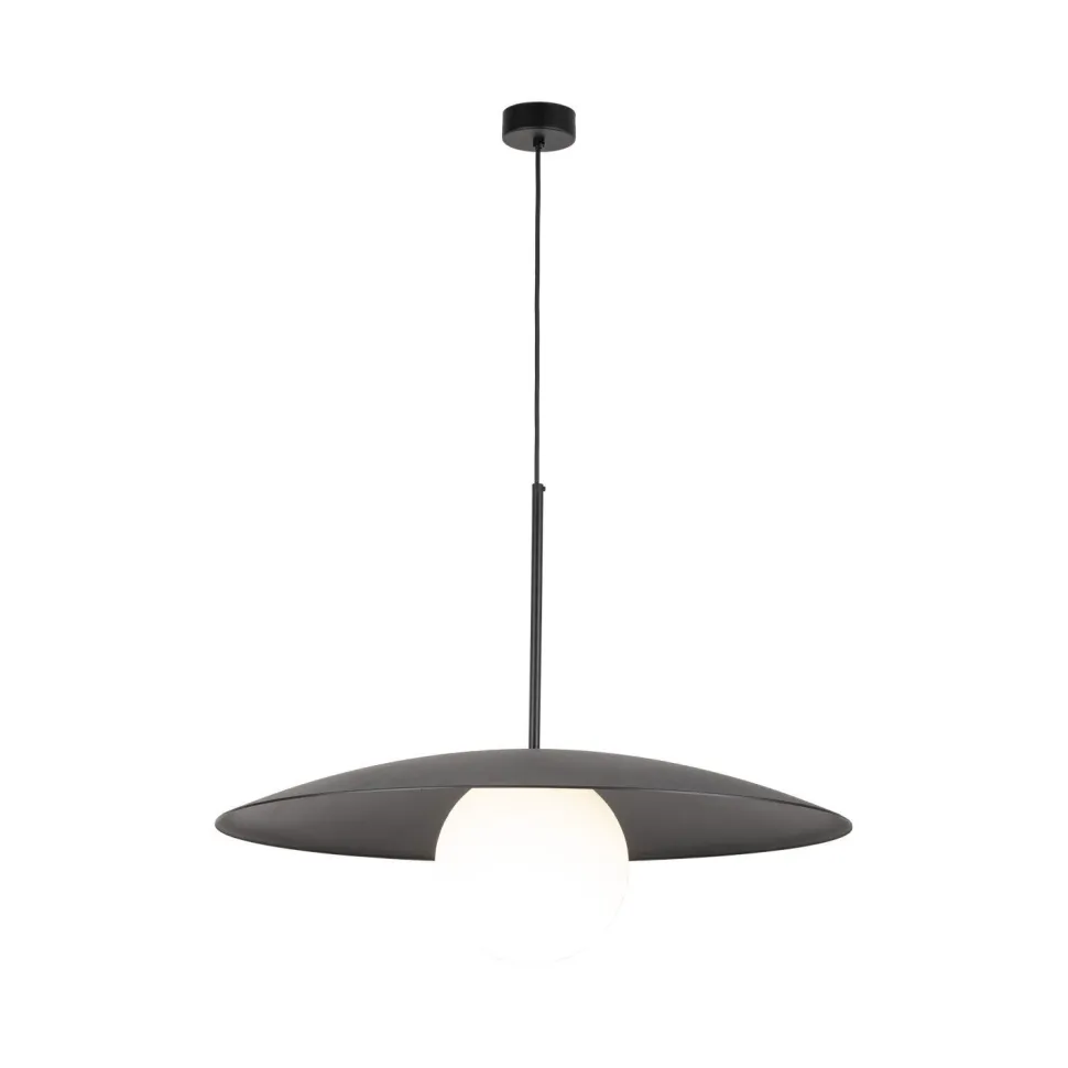 Blendarme Pendelleuchte Schwarz Metall Glas E27 Ø65 cm