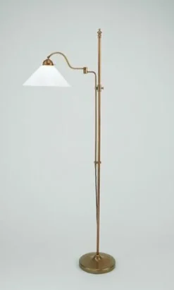 Blendarme Stehleuchte Berliner Messing Glas E27 160 cm