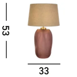 Blendarme Tischlampe Glas Stoff 37 cm Pink Natur E27