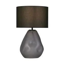 Blendarme Tischleuchte Glas Stoff 44,5 cm E27 Schwarz