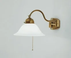 Blendarme Wandlampe mit Schalter T:49 cm Messing Glas