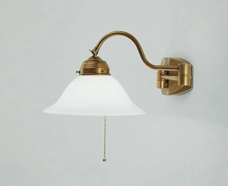 Blendarme Wandlampe mit Schalter T:49 cm Messing Glas