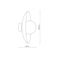 Blendarme Wandlampe Schwarz Metall Glas G9 Ø28 cm