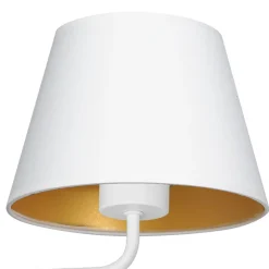 Blendarme Wandlampe Weiß Gold Stoff Metall E27 H:23 cm