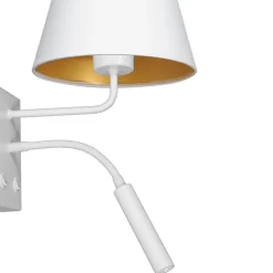 Blendarme Wandlampe Weiß Gold Stoff Lesearm E27 G9