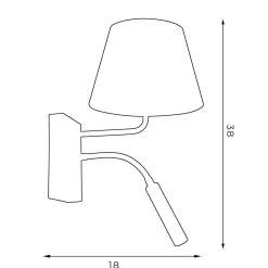 Blendarme Wandlampe Weiß Gold Stoff Lesearm E27 G9