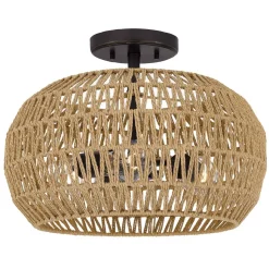 Boho Deckenlampe Seil Metall D: 40,6 cm rund 3x E27 Modern