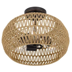 Boho Deckenlampe Seil Metall D: 40,6 cm rund 3x E27 Modern