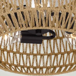 Boho Deckenlampe Seil Metall D: 40,6 cm rund 3x E27 Modern