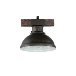 Braune Wandleuchte Echt Holz Metall Made in EU E27