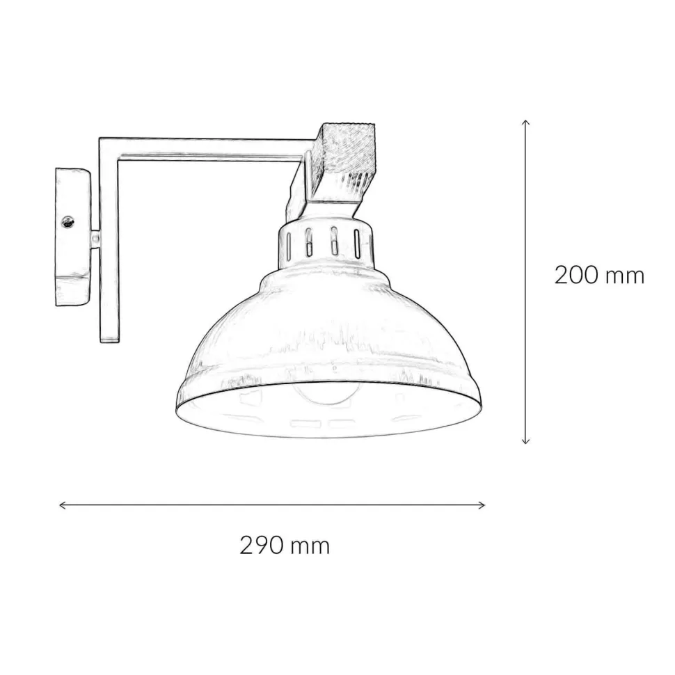 Braune Wandleuchte Echt Holz Metall Made in EU E27