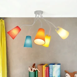Bunte Deckenlampe Kinderzimmer flexible Arme 5flmg