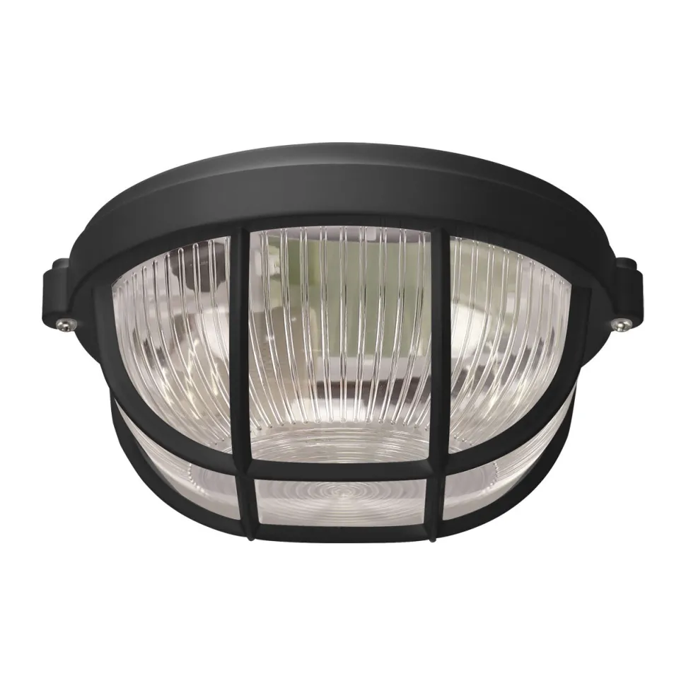 Deckenlampe außen IP65 Schwarz E27 Maritim Ø 18 cm