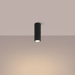 Deckenlampe Aufputz Ø 6,5 cm H: 20 cm Schwarz GU10 Aluminium