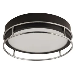 Deckenlampe Bad IP44 2x E14 D: 30 cm Schwarz Chrom