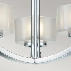 Deckenlampe Bad LED G9 IP44 40,6 cm breit 3000 K Chrom Weiß