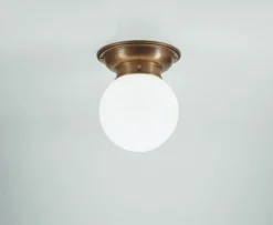 Deckenlampe Berliner Messing Glaskugel E27 Ø16 cm rund