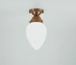 Deckenlampe Berliner Messing Glas blendarm E27 B:14 cm