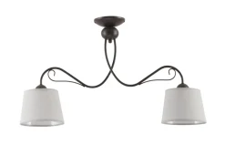 Deckenlampe Braun Grau Stoff LOCOLA Esszimmer E27
