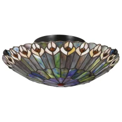 Deckenlampe Buntglas Ø 42 cm rund 2x E27 Tiffany Stil