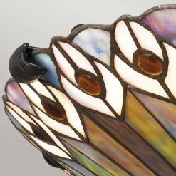 Deckenlampe Buntglas Ø 42 cm rund 2x E27 Tiffany Stil