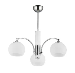 Deckenlampe Chrom Weiß 3-flmg NABO Esszimmer E27