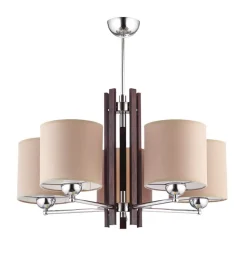 Deckenlampe Esszimmer KASULA Wenge Stoff Leuchte