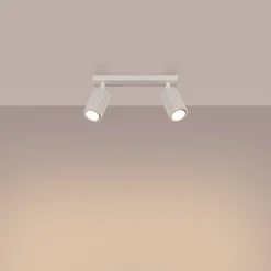 Deckenlampe 2-flammig 30 cm lang klein GU10 in Creme Modern