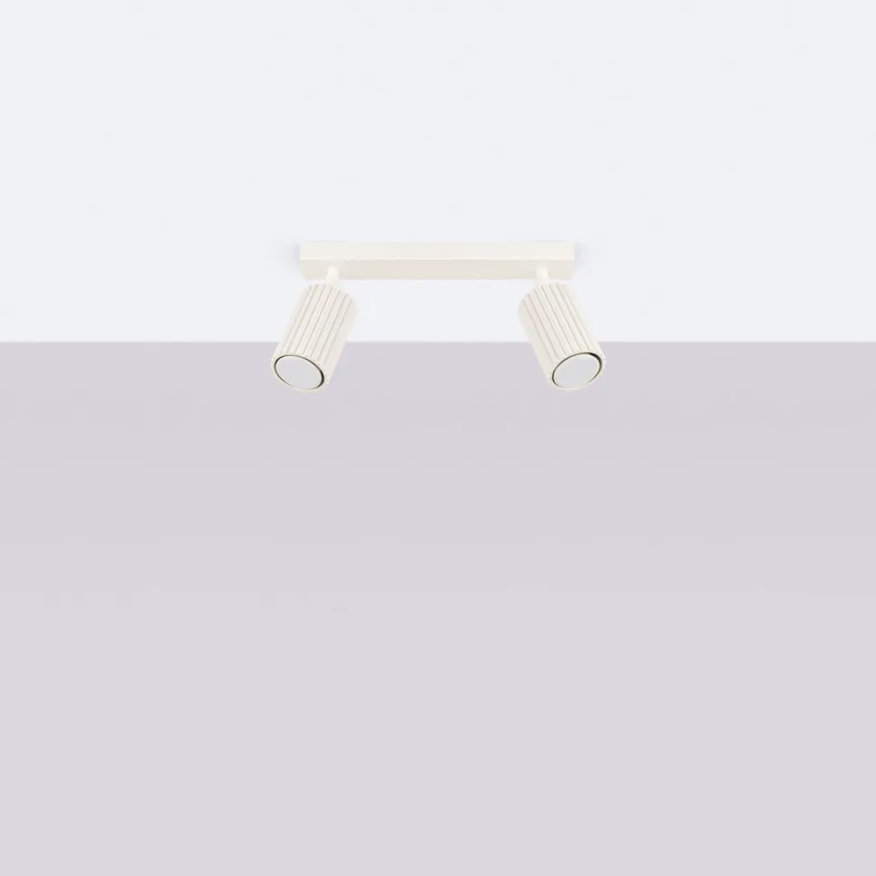 Deckenlampe 2-flammig 30 cm lang klein GU10 in Creme Modern