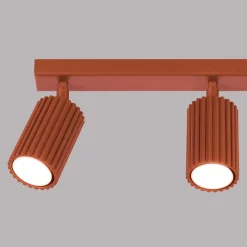Deckenlampe 3-flammig B: 45 cm klein GU10 Rot aus Aluminium