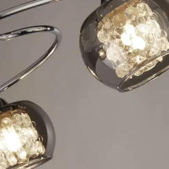 Deckenlampe 3-flammig Chrom Rauchgrau G9 Glas Metall