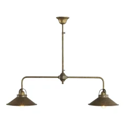 Deckenlampe 2-flammig E27 in Bronze Antik Echt-Messing