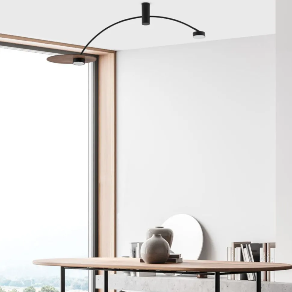 Deckenlampe 2-flammig GX53 Schwarz Holz B: 110 cm