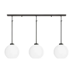 Deckenlampe 3-flammig Messing Glas höhenverstellbar E27