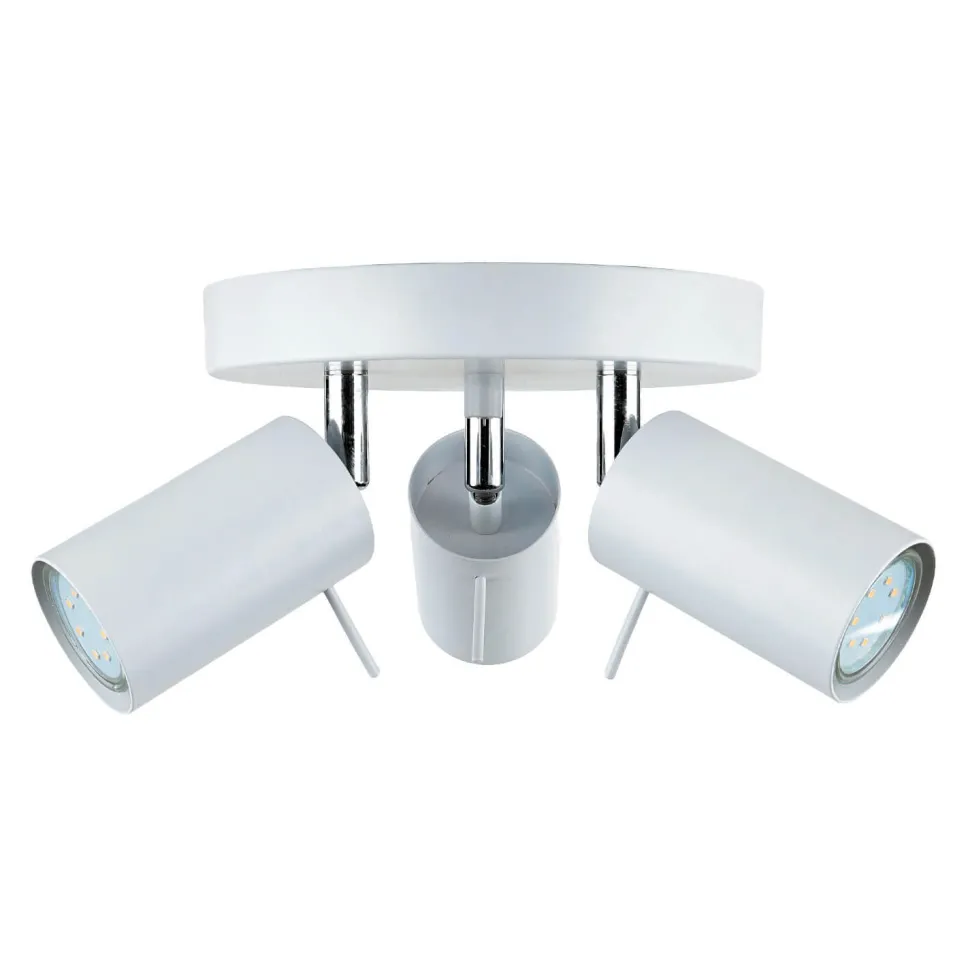 Deckenlampe 3-flammig Weiß Ø 20 cm Metall verstellbar