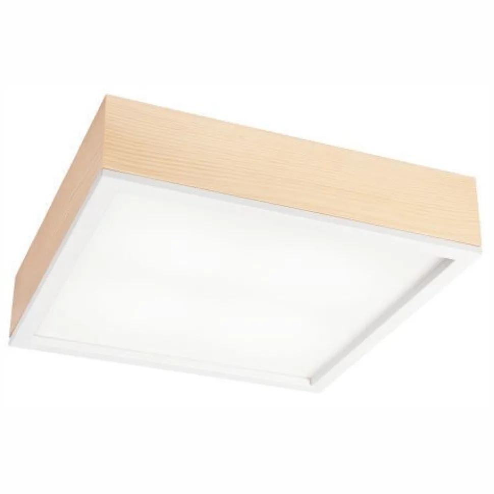 Deckenlampe Glas blendarm Holz Pinie E27 B:38,5 cm