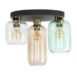 Deckenlampe Glas 3-flammig farbig Ø 44 cm elegant