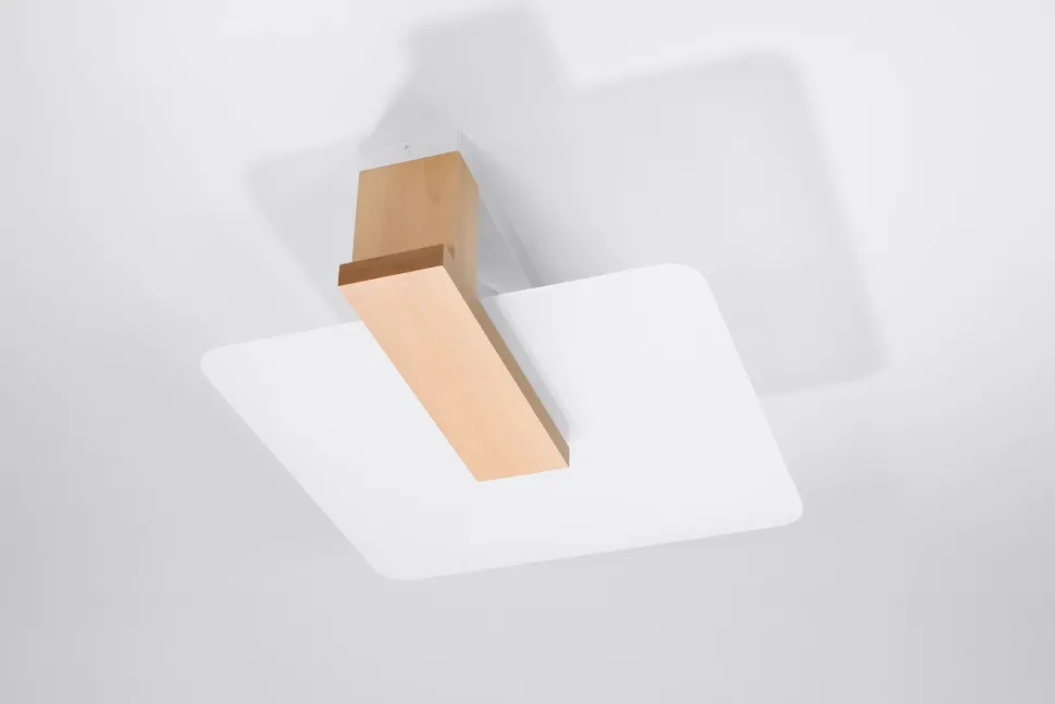 Deckenlampe Glas Holz 47,5 cm lang blendarm 2x E27