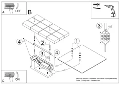 Deckenlampe Glas Holz 47,5 cm lang blendarm 2x E27