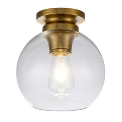 Deckenlampe Glas Kugel Schirm Ø 21,6 cm in Messing brüniert