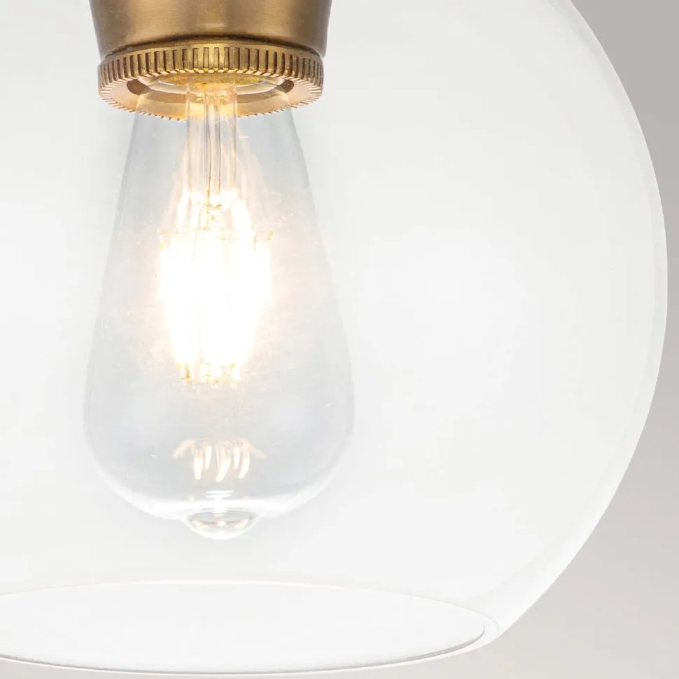 Deckenlampe Glas Kugel Schirm Ø 21,6 cm in Messing brüniert