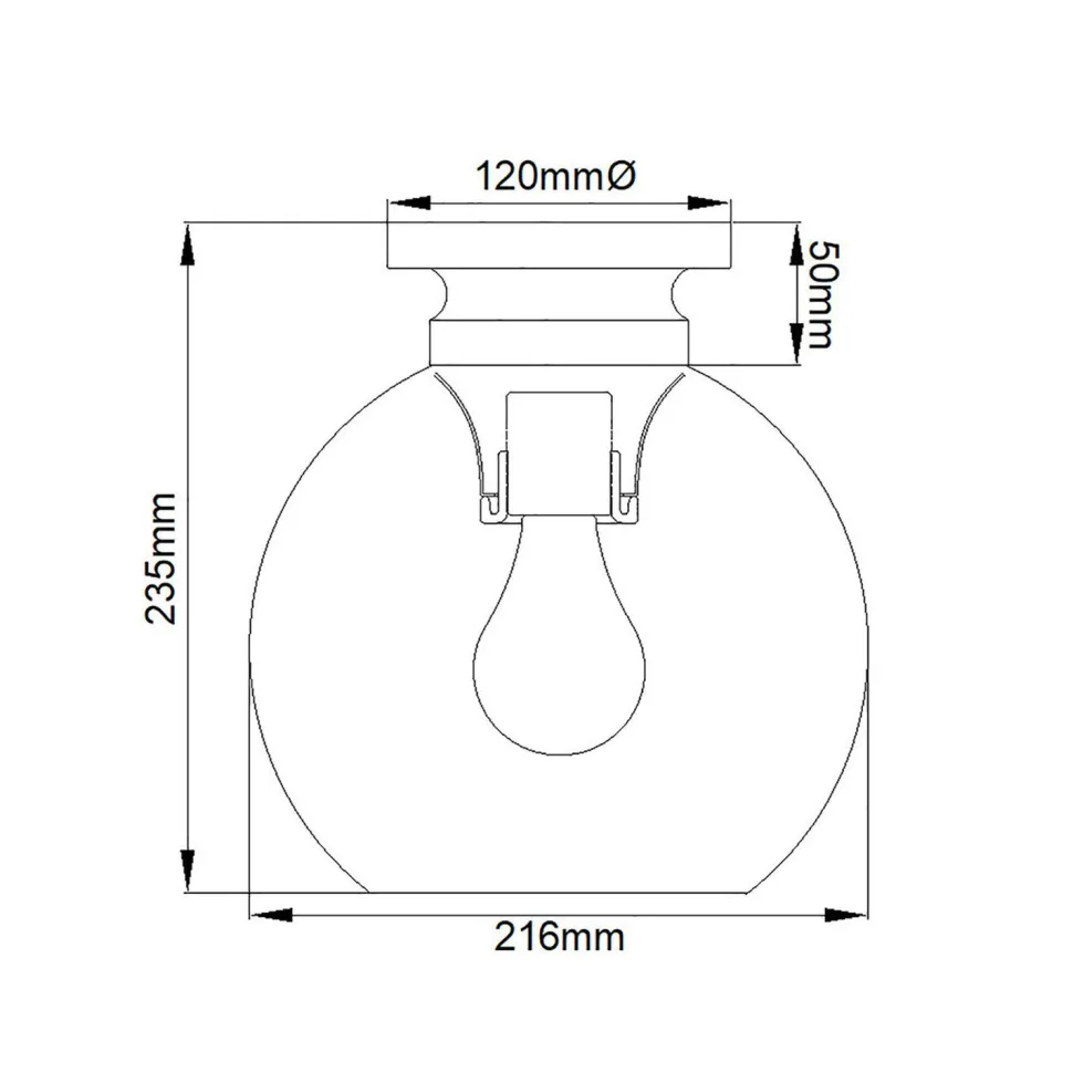 Deckenlampe Glas Kugel Schirm Ø 21,6 cm in Messing brüniert