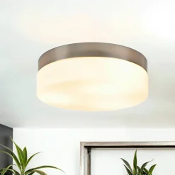 Deckenlampe Glas Matt Nickel