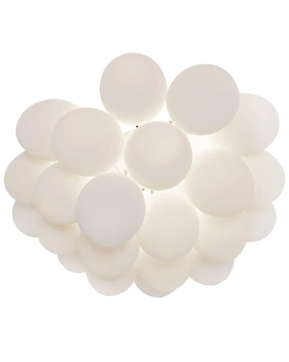 Deckenlampe Glas Metall 50 cm breit Weiß matt G9 Modern