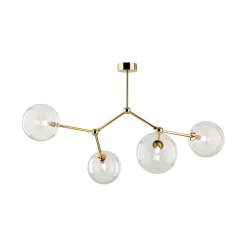 Deckenlampe Glas Metall 74 cm lang in Gold 4x G9 VINZA