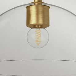Deckenlampe Glas Metall E27 Ø 30,5 cm in Gold gebürstet