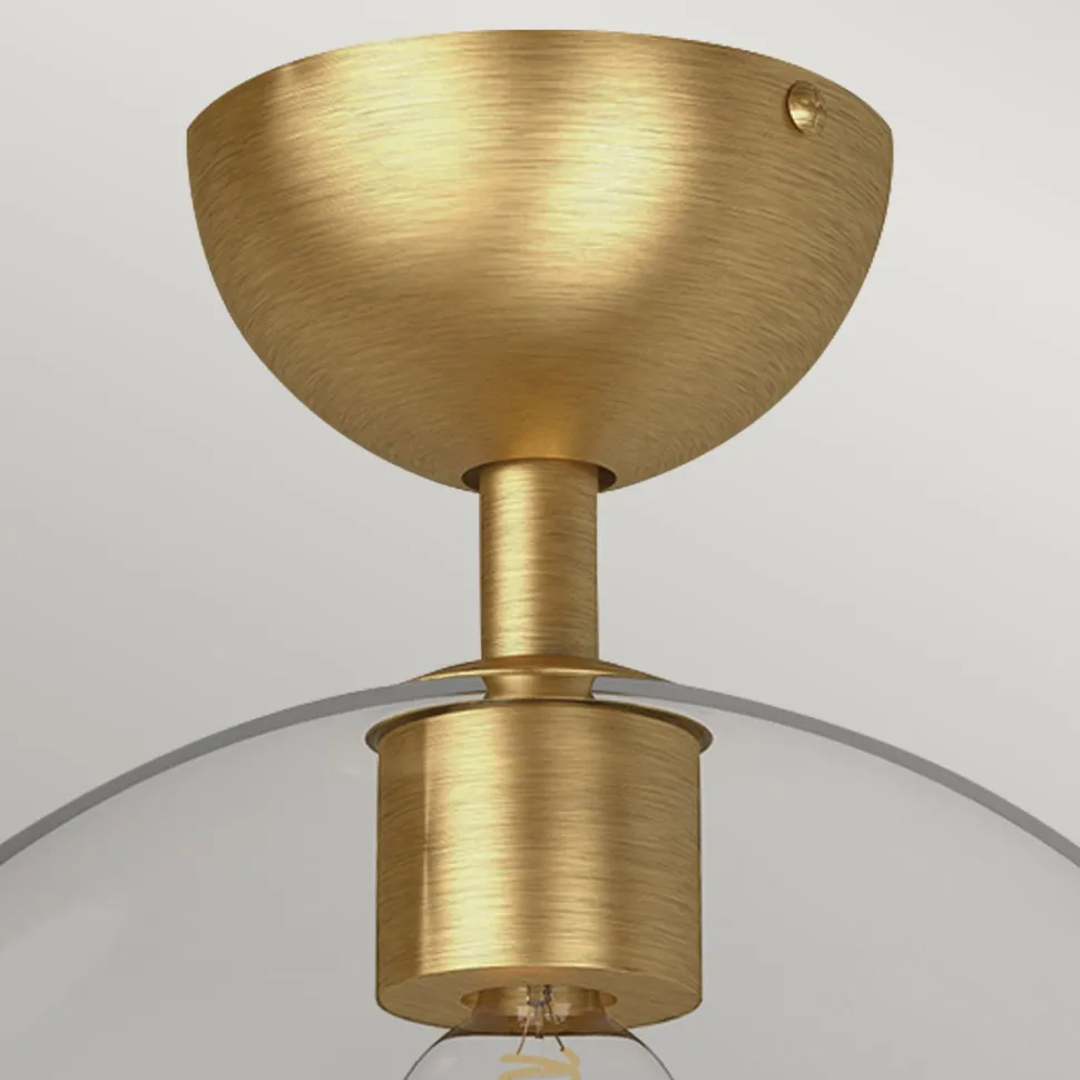 Deckenlampe Glas Metall E27 Ø 30,5 cm in Gold gebürstet