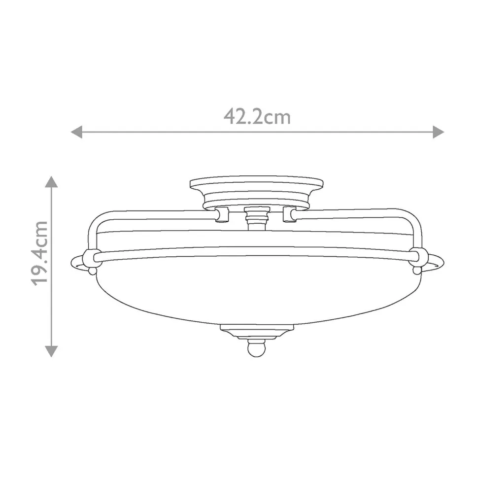 Deckenlampe Glas Metall E27 rund Ø 42,2 cm 3-flammig